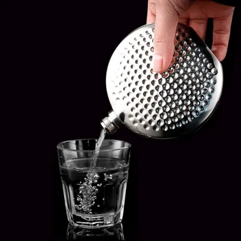 

Hip Flask Set 304 Stainless Steel Round Drinking Cup 6 oz Portable Metal Hip Flask With Funnel for Whiskey Liquor Wine Alcohol