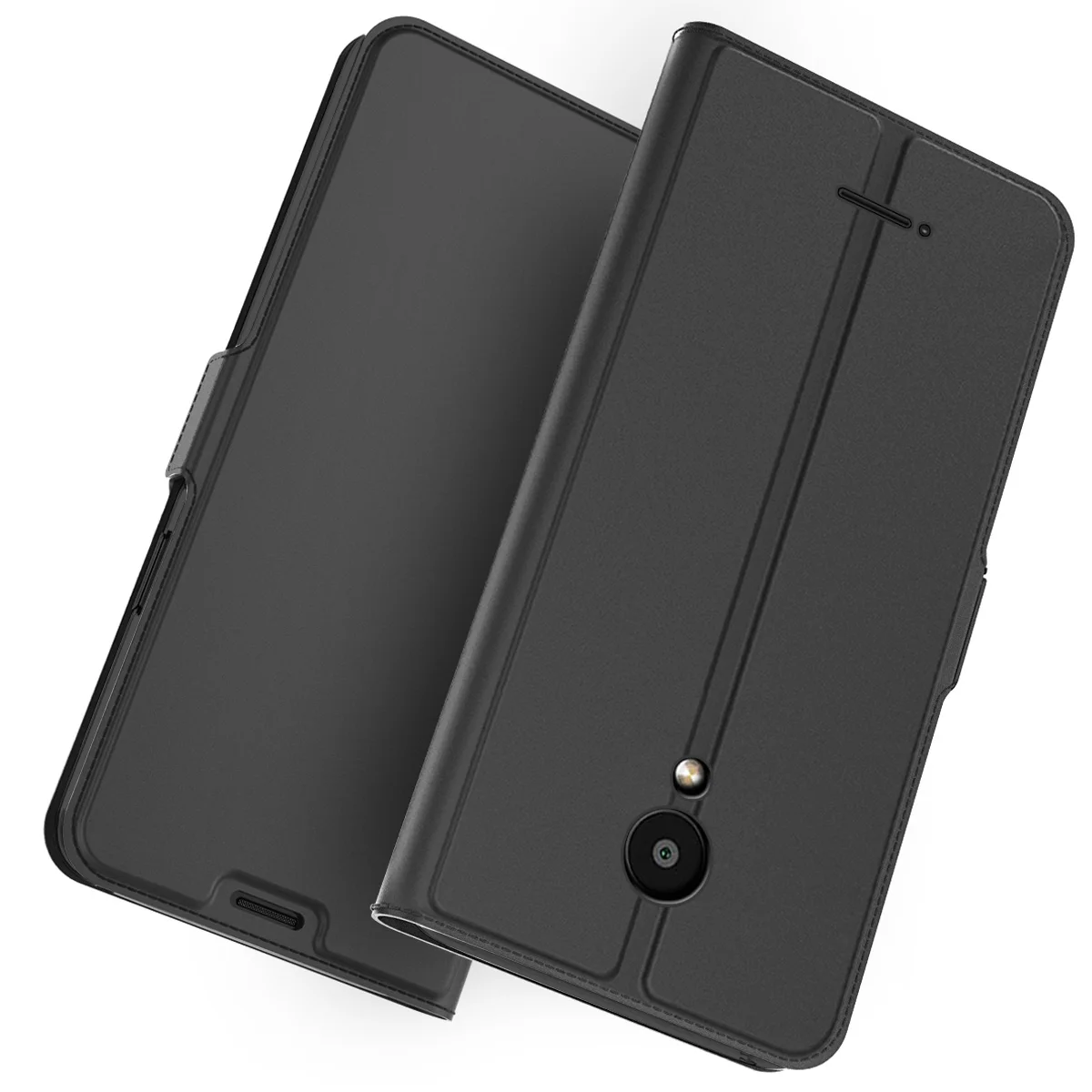 Для Meizu 16 16th C9 Pro X8 чехол из искусственной кожи чехол-бумажник с подставкой и держатель для карт на магните для телефона Meizu M6T 16X V8 M8 Lite C9 чехол - Цвет: Black