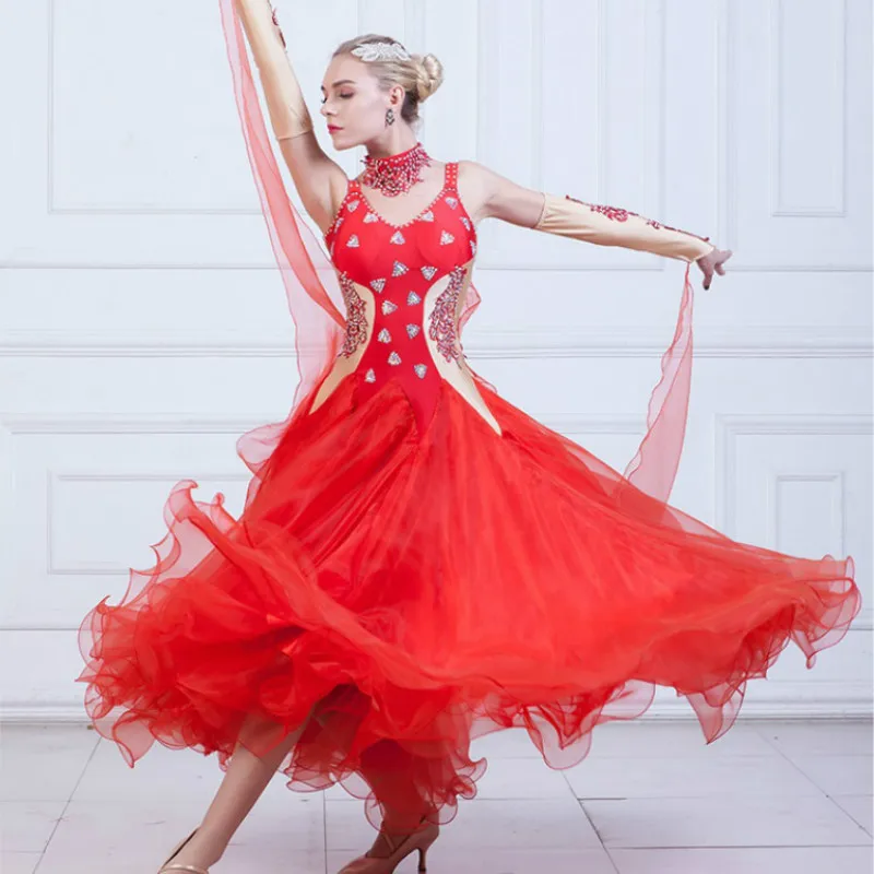 Buy Lady Red Ballroom Dance Dress Modern Women