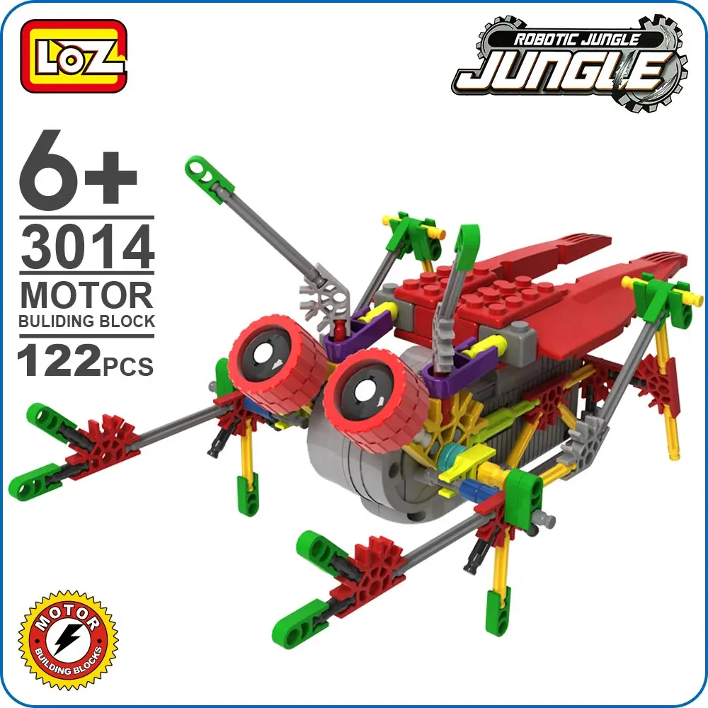 LOZ ideas Motor Building Block Robotic Cicada Robots Jungle Electric