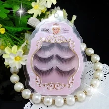 Самая быстрая Макияж для женщин натуральный густой крест ручной работы накладные ресницы волокно прозрачный ствол