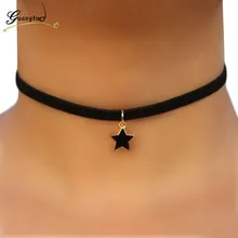 Готический Черный Бархатный чокер в форме звезды, ожерелье для женщин, ожерелье и подвеска, модное ювелирное изделие, бижутерия, подарок, ожерелье