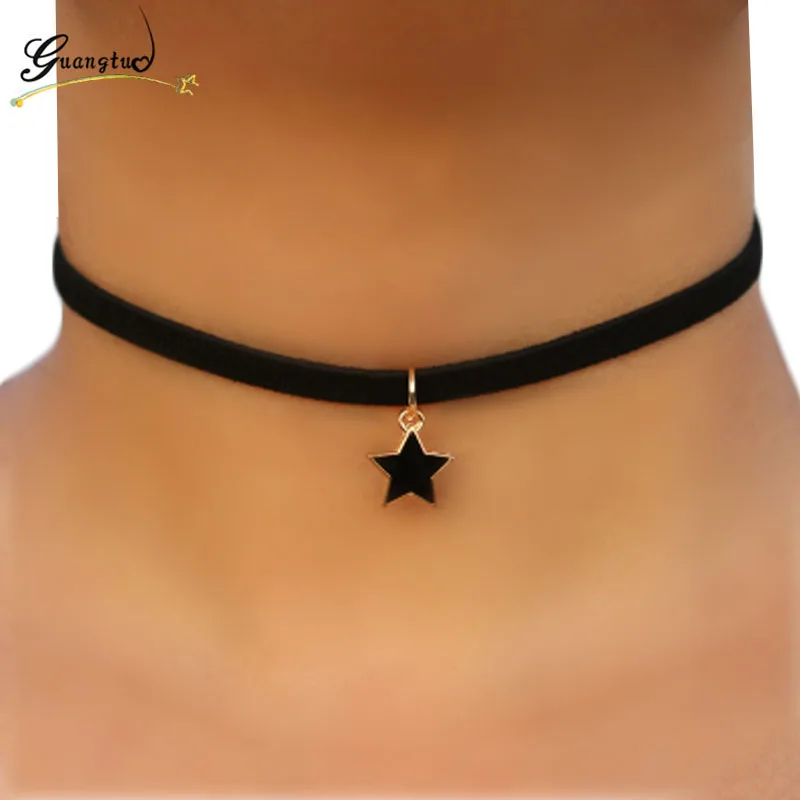 

Gothic Star Shape Black Velvet Chocker Necklace For Women Collares Necklace & Pendant Fashion Jewelry Bijoux Gift Colar