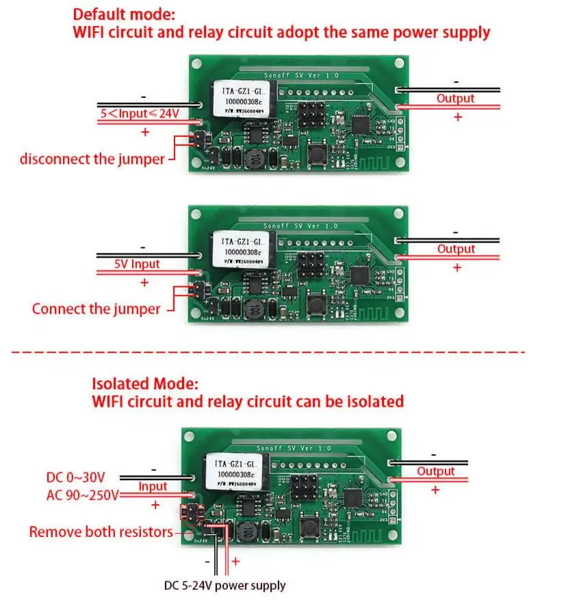 5pcs Sonoff SV Safe Voltage WiFi Wireless Switch Smart Home Module Support Secondary Development DIYmall