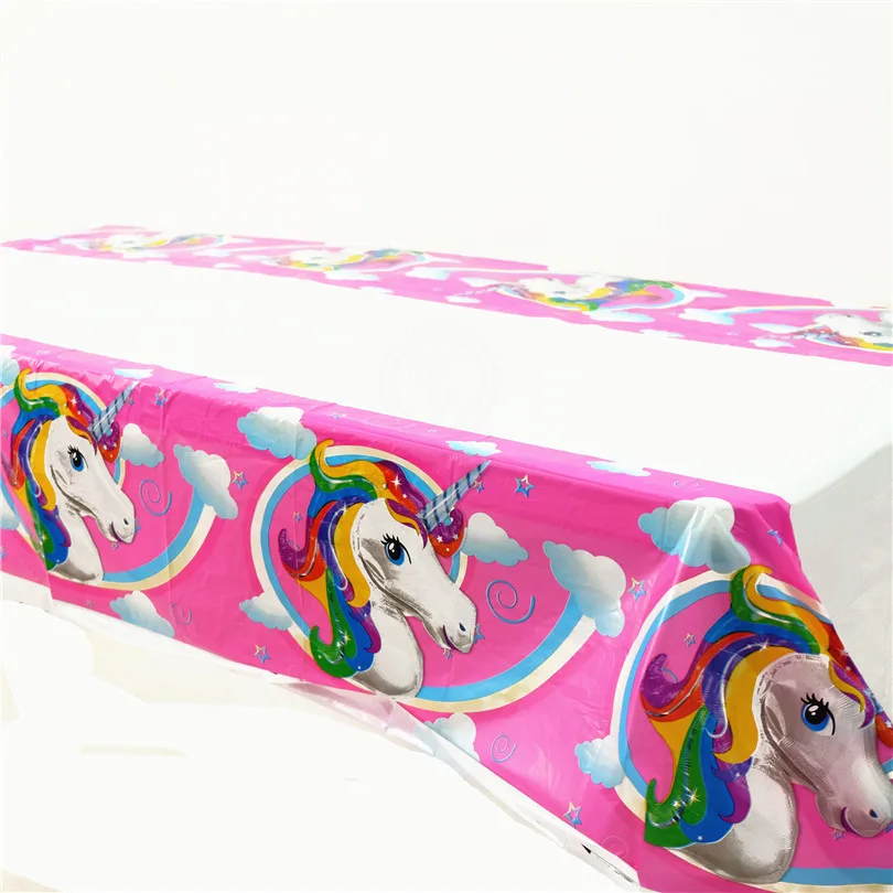 

1pcs/lot Unicorn Theme Party Tablecloths Kids Birthday Party Supplies Table Cover Birthday Party Decoration Supplies 108*180cm