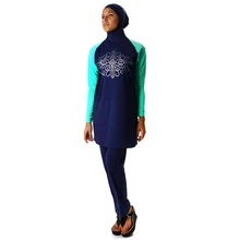 Muslim swimwear islamic swimsuit hooded women high waisted for women colorful swimsuit bathing suit biquini full coverage