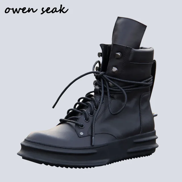 Cuir Seak Véritable Formateurs Up Zip Haute D'hiver Neige Owen Hommes Casual En Chaussures Marque Cheville Bottes Lace De Luxe D'équitation LzjqpSUVGM