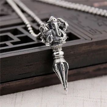 

Silver S925 Sterling Silver Titanic Necklace Pendant Retro Thai Silver Elephant Fortuna Panther Panther Men Women Pendant