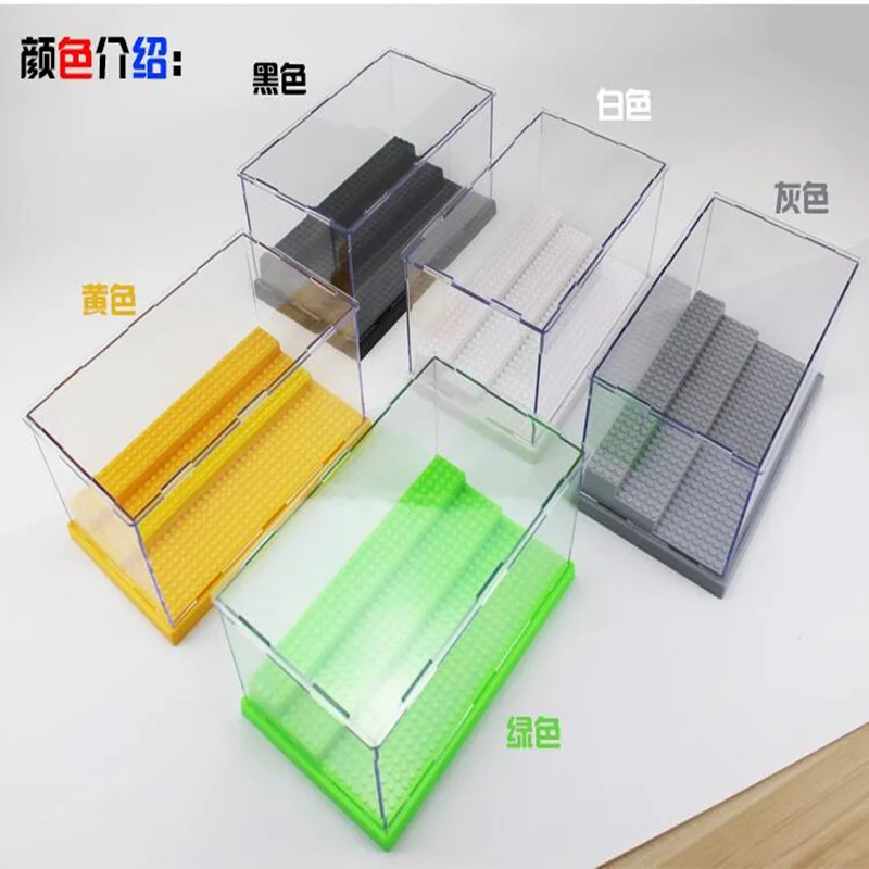 

1pcs Building Blocks Clear Acrylic Plastic Single Black Display Box Case Protector Model legoing Toys Dustproof