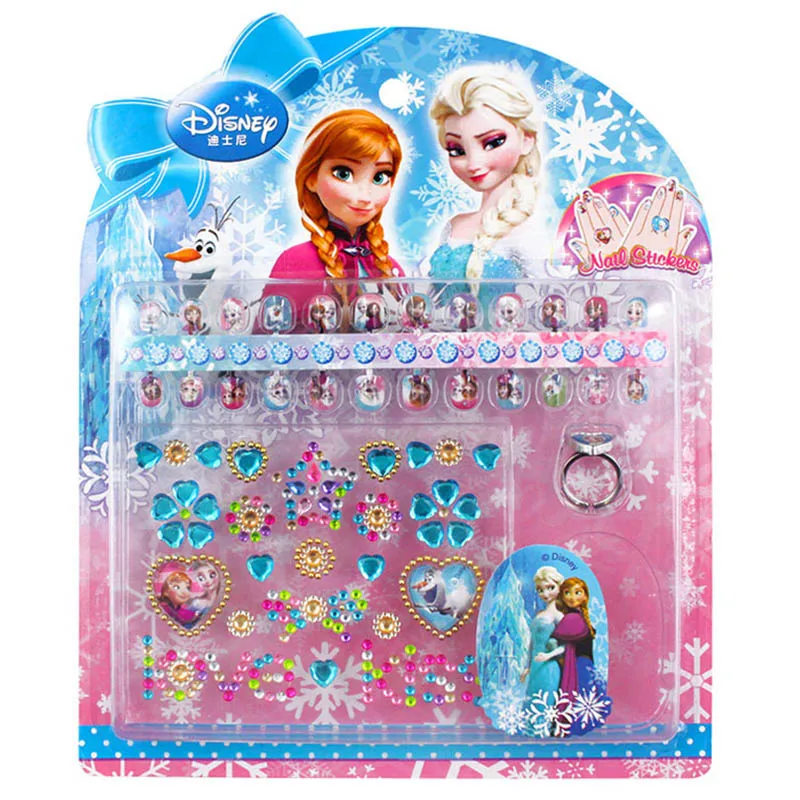 

DISNEY frozen elsa and Anna Child nail stickers snow White Sofia Classic Toys 3D Diamond Crown stickers