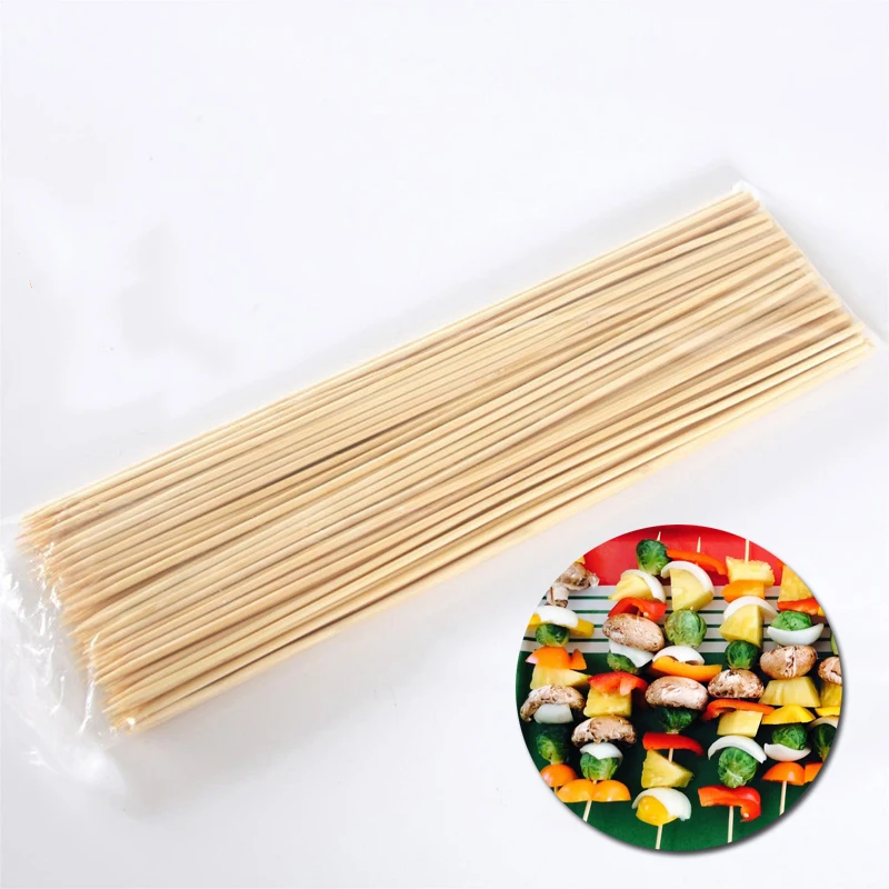 500pcs/pack 30cm x 3mm Bamboo Skewers Grill Wood Sticks Outdoor Barbecue Meat Food Fruit BBQ Party Skewer Barbecue Utensil Tool