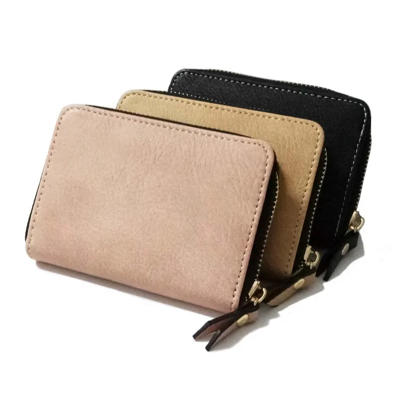

KANDRA Wholesale Leather Short Wallet Clutch Women Small Bag Vegan Credit Card Pockets Lady Wallets and Purses 2019