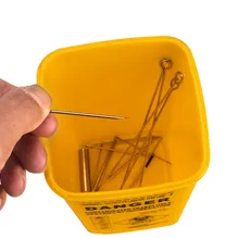 Portable 1L Medical Tattoo Hard Plastic Sharps Lid Container Flip-top Makeup Tattoo Needles Disposal Waste Mini Basket Box Can