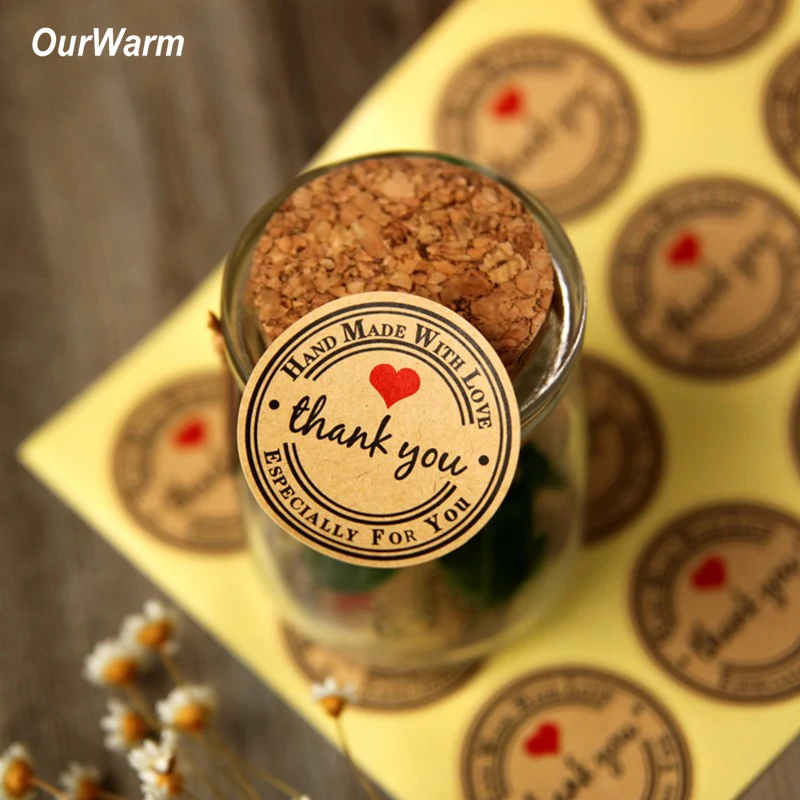 

OurWarm 120pcs/set Thank You Wedding Decoration Candy Box Decor Stickers Wedding Favors and Gifts Thank You Gifts Party Supplies
