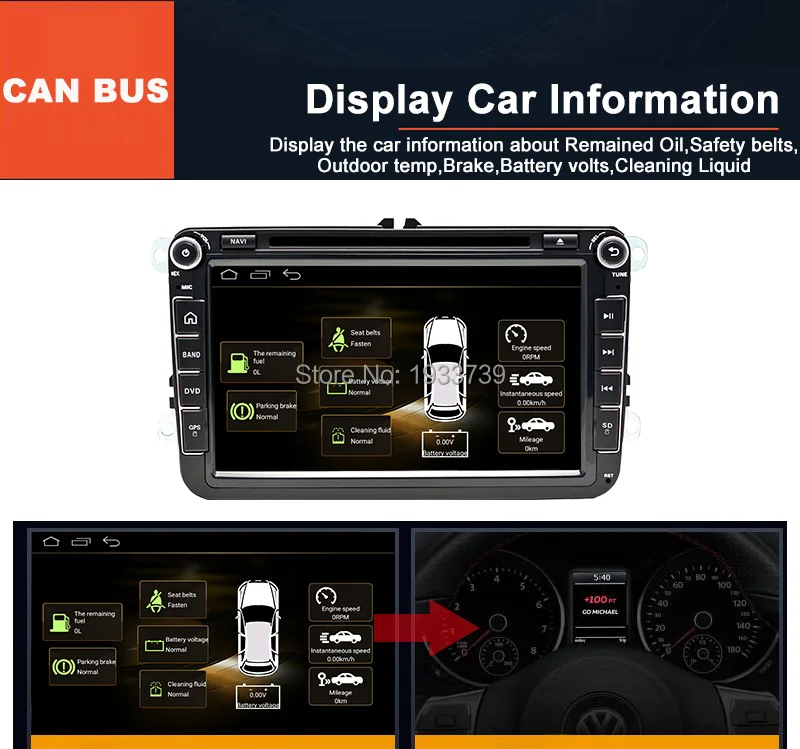 Best Funrover VW In Dash Car Stereo 8 "Car DVD GPS Navigation 2 din Car Radio CANBUS autoradio Bluetooth RDS WIFI OBD FM DVD for vw 14