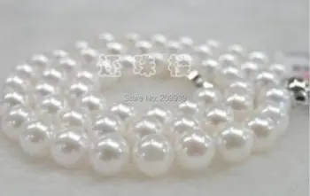 

huij 003551 11-12mm AAA NATURAL SOUTH SEA GENUINE WHITE ROUND PEARL NECKLACE