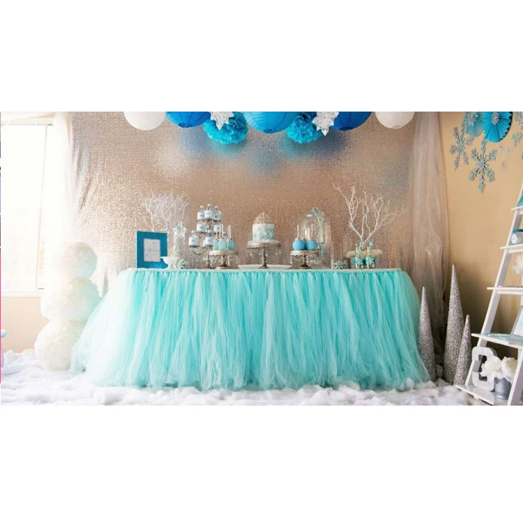 

Tutu table skirt 0.15X22M Tableware Party Yarn Decor Wedding Decoration Photography Background Line Curtain Photo Props