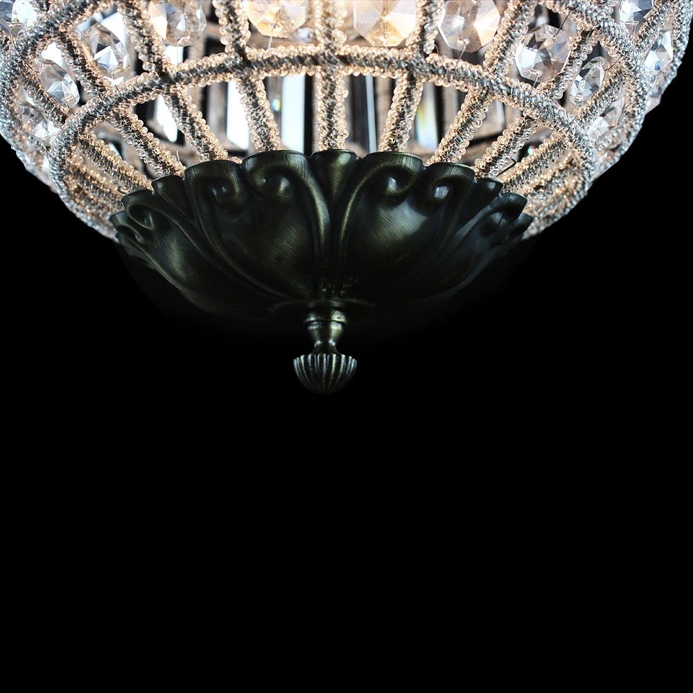 Lustre de Cristal Luzes da Lâmpada para Sala Estar do Hotel Retro Vintage Grande Estilo Império Francês Redondo Led E14 Moderno 6 Lobby 18 led e14 lustre de cristal moderno 6