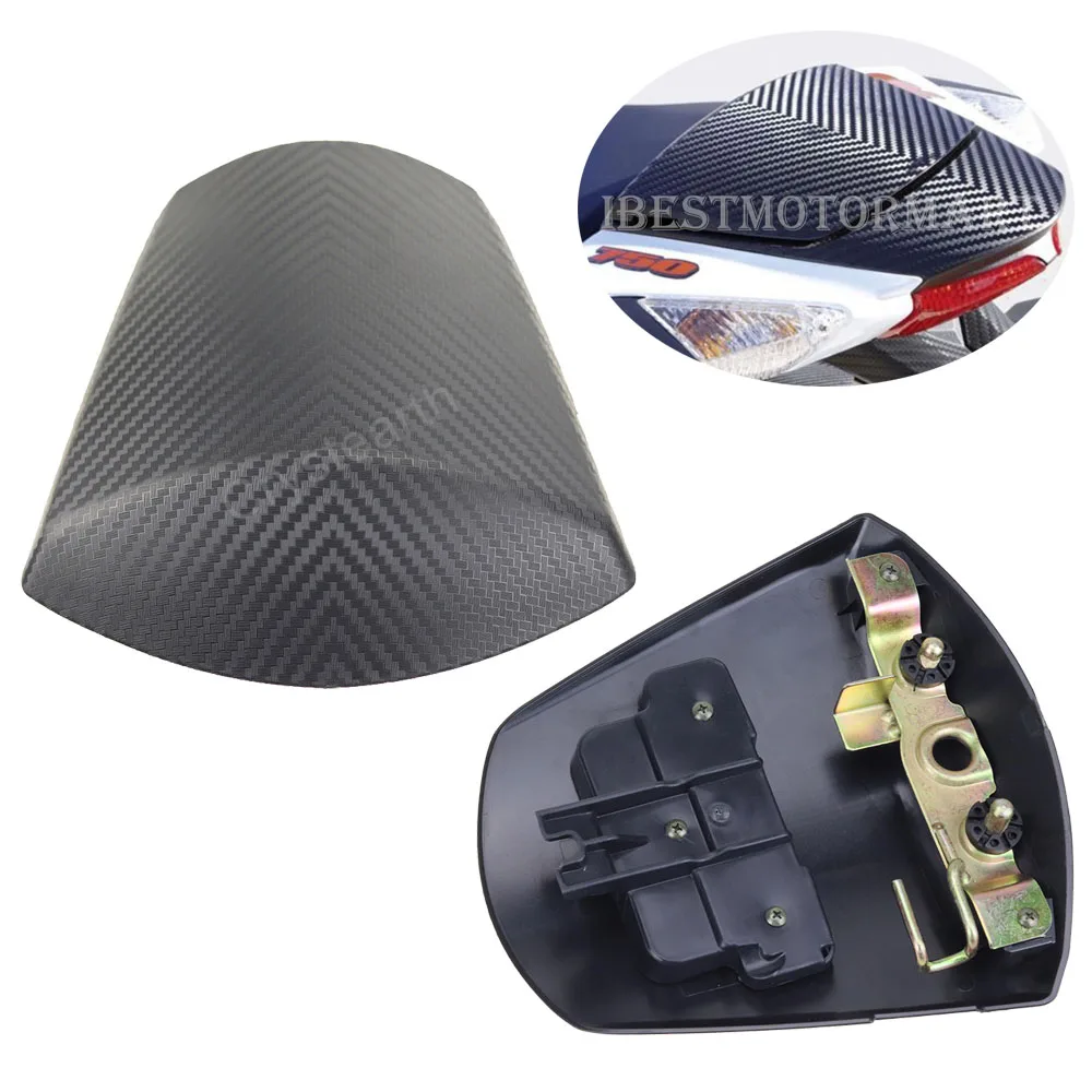 Carbon Fiber Look Motorcycle Rear Passenger Seat Cover Cowl For Suzuki