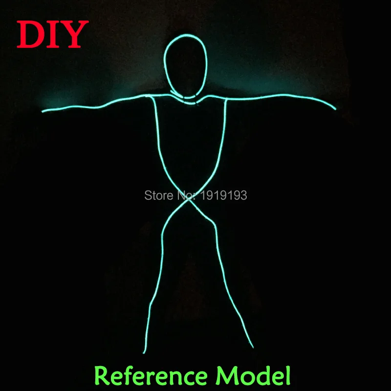 10 Color Choice the Style of Matchstick Handsome boy DIY Light up Hoodie LED suits EL wire Clothes Parts For holiday lighting 10 Color Choice the Style of Matchstick Handsome boy DIY Light up Hoodie LED suits EL wire Clothes Parts For holiday lighting