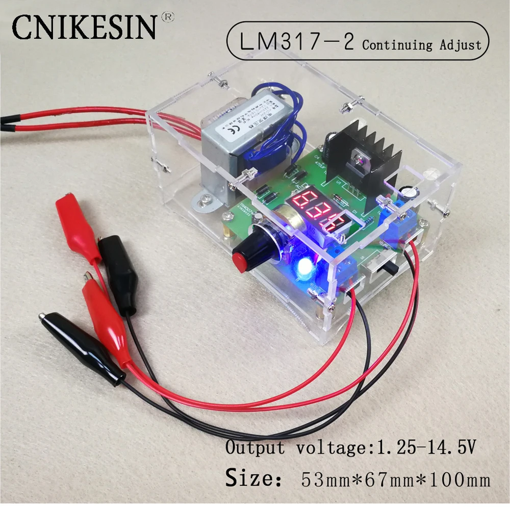 

CNIKESIN Diy LM317-2 adjustable DC power supply voltage meter electronic training kit parts Continuing Adjust 1.25-14.5V