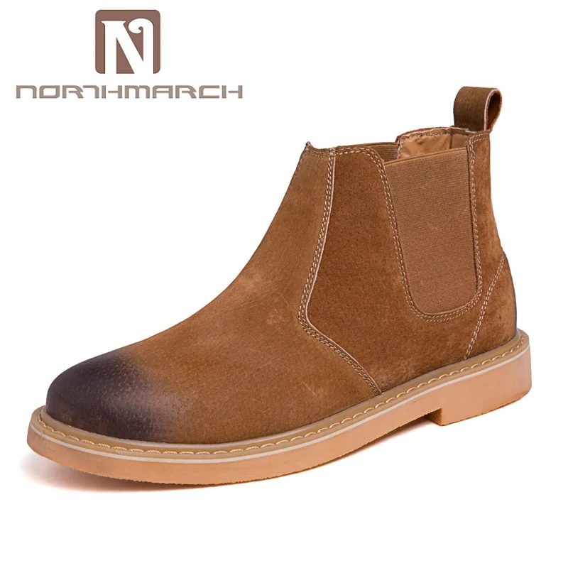 

NORTHMARCH Leather Boots Men Autumn Winter Male Shoes Fashion Chelsea Boots Men Slip-On Mens Ankle Boots Bota Masculina Couro