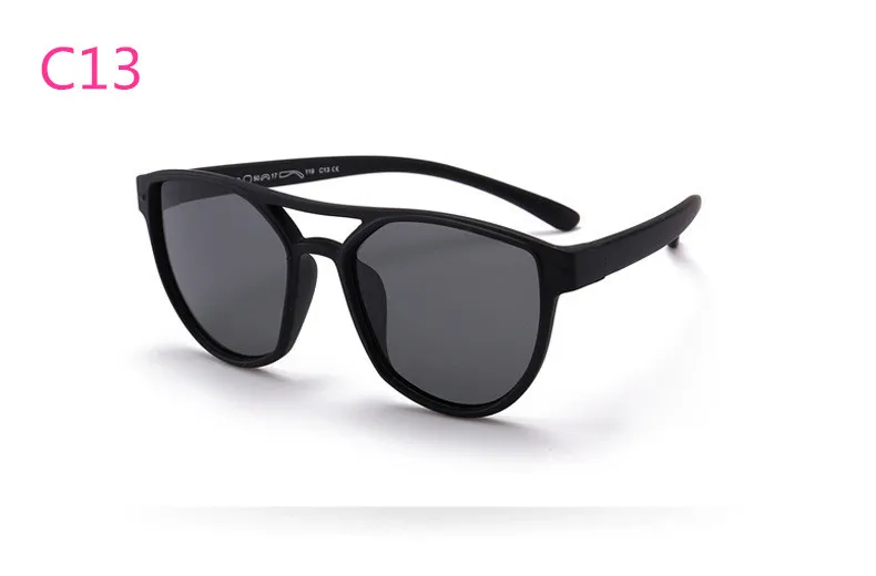 ASUOP2018 new fashion silicone children pilot polarized sunglasses UV400 retro girl round glasses boy color soft brand glasses (11)