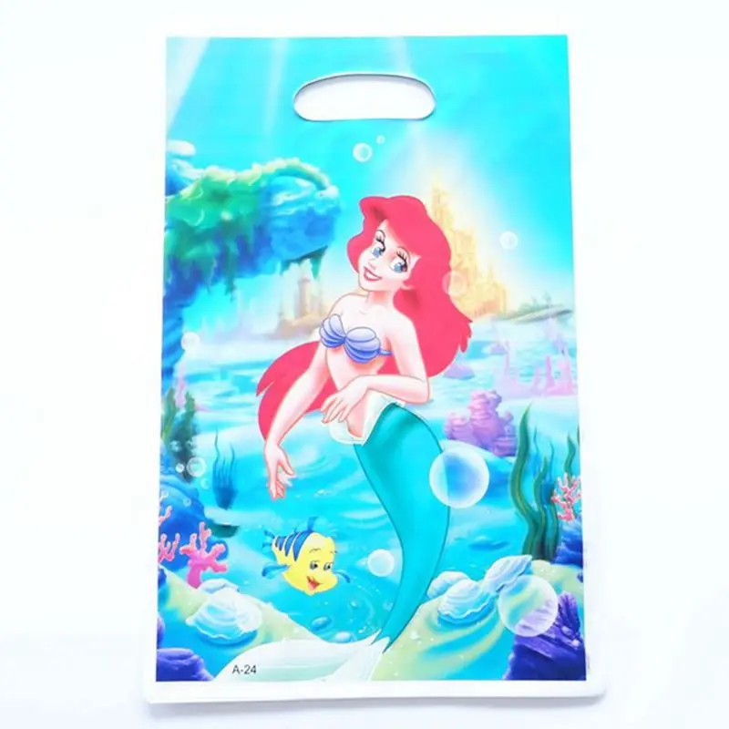 Loot Bag 10pcs 2,5 м/компл. Русалка Вечерние поставки бумажный флаг дети день рождения, детский душ любимых мальчик бумажный флаг предметы для вечеринки принцессы - Цвет: Loot Bag 10pcs