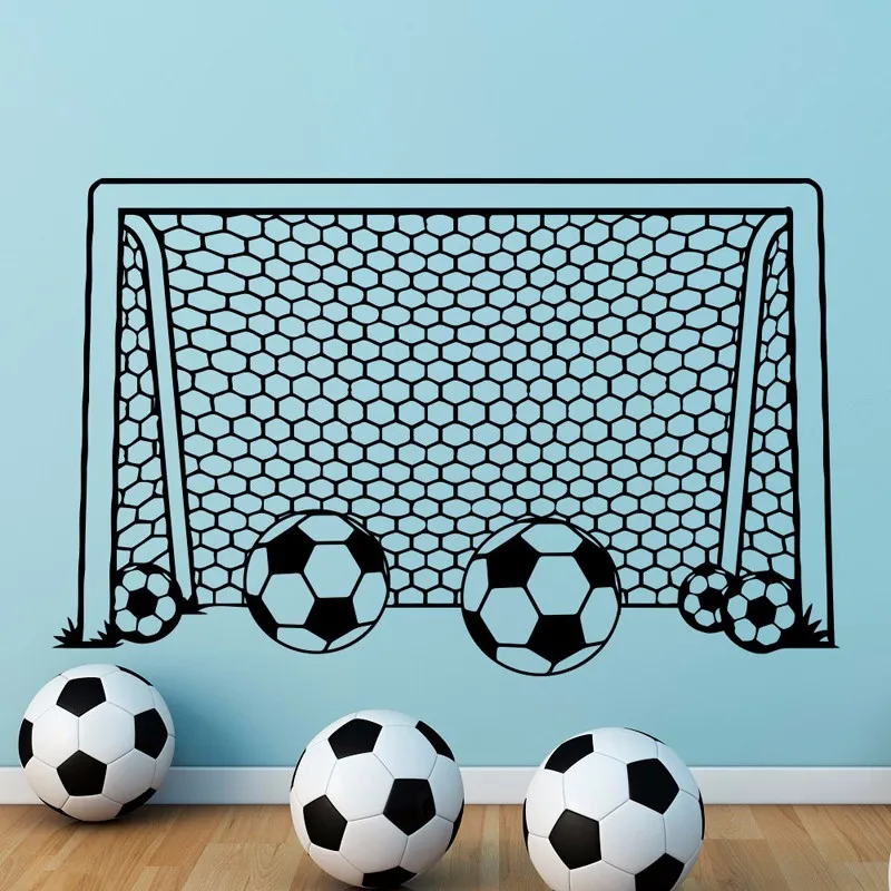 Boy Wall Decal Soccer Football Goal Net Decals Stickers Vinyl Sports