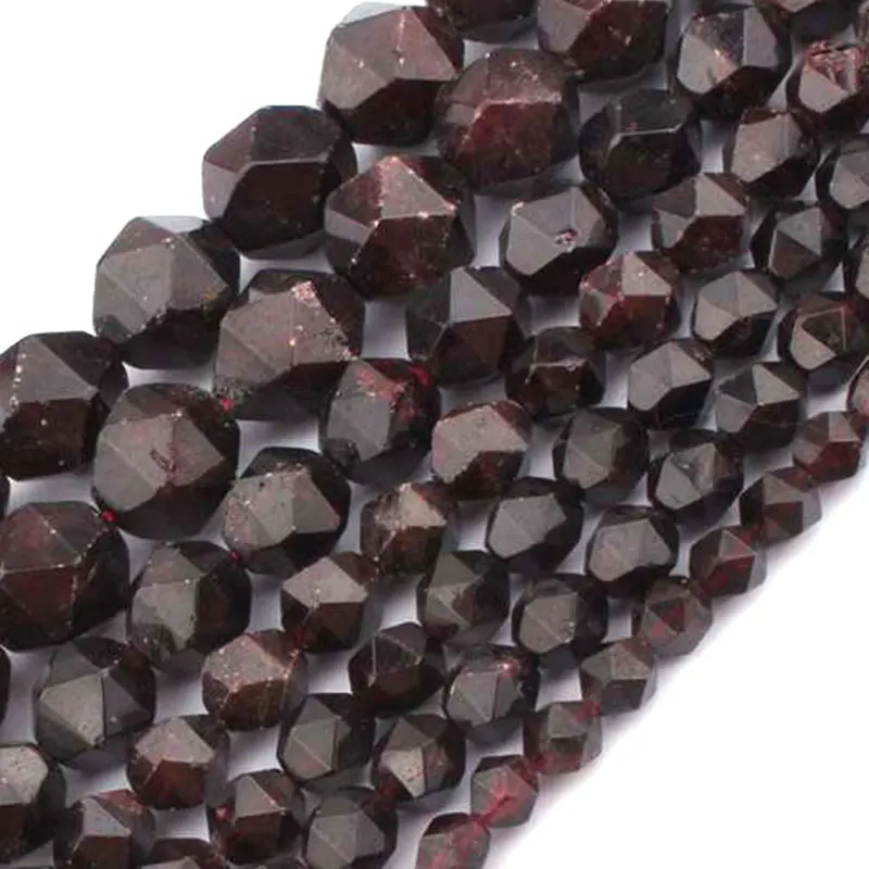

5-12mm Round Faceted Dark Red Garnet Beads For Jewelry Making Beads Bracelets For Women Gift 15'' Needlework DIY Beads Trinket