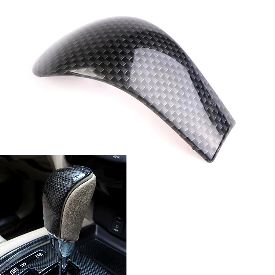 Carbon Fiber Style Gear Shift Knob Cover Trim For Nissan Rogue X-Trail 2014-2017