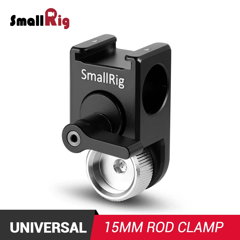 Best SmallRig DSLR Camera Rig 15mm Rod Clamp with Arri Locating Pins Feature with Cold Shoe Mount For Magic Arm Micrpphone Attach