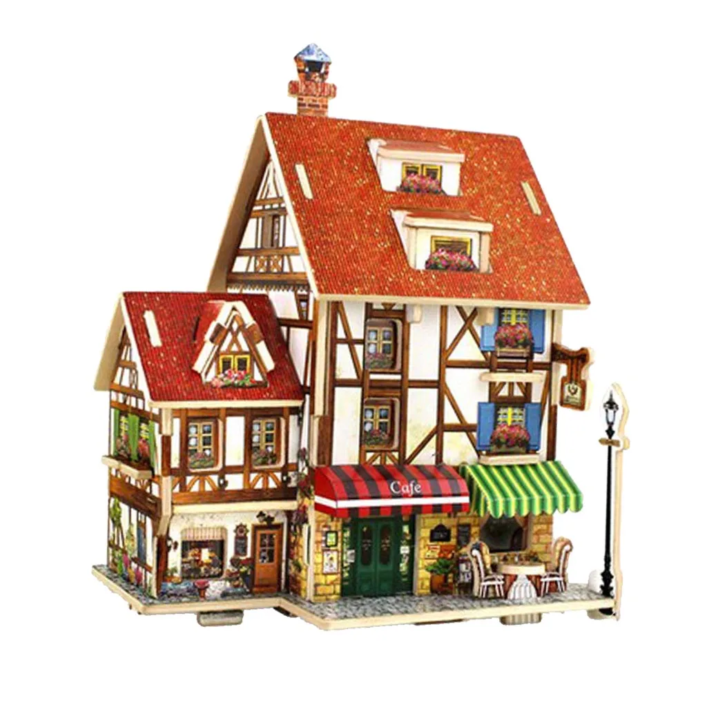 1/24 DIY Miniature Dollhouse With Furniture Kit Detachable Colorful Wooden Building Model - 3D Villa Apartment Ornament