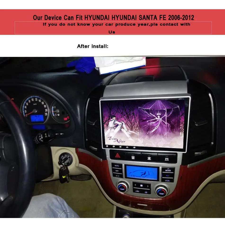 Восьмиядерный android 9,0 автомобильный dvd gps плеер 1024*600 для HYUNDAI SANTA FE santafe 2006-2012 навигационное радио головное устройство магнитофон