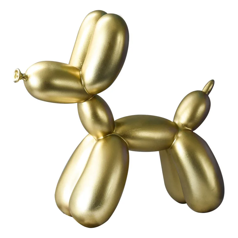 Resin Balloon Dog Desk Decoration Nordic Style Living Room Ornaments Bedroom TV Cabinet Decor Gold White