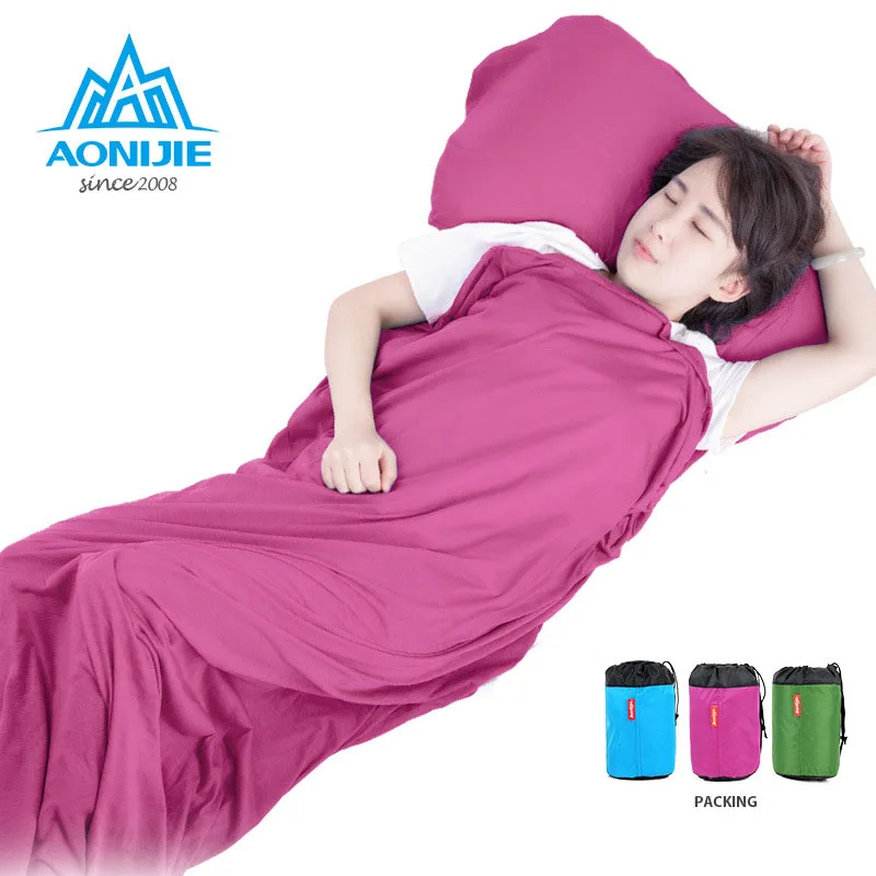 AONIJIE 220*90CM Cotton Adult Folding Sleeping Bag Liner Ultralight