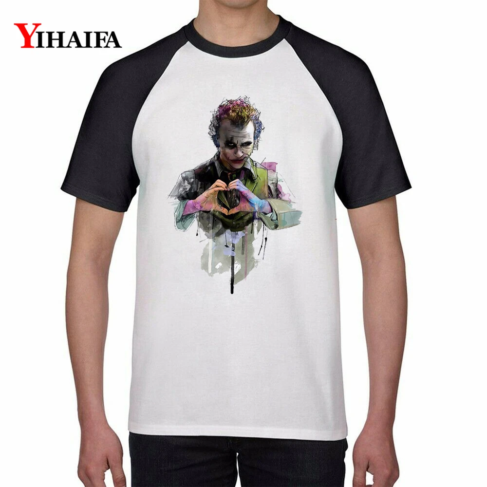 

Mens Males Summer T Shirts Joker gym Print Casual Hip Hop Love Heart Clown Tee Cotton Tops Unisex Streetwear Top