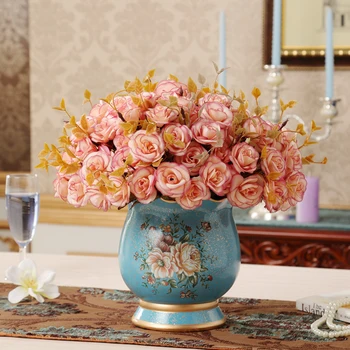 

European ceramic vase flower vase decoration luxury wedding gift Home Furnishing flower simulation suite living room