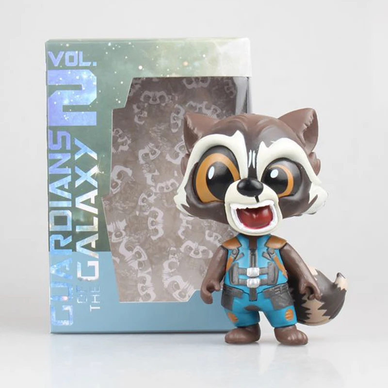 

Guardians of the Galaxy Marvel Avengers Rocket Raccoon Cute Vinyl Figure Model Toys with Bobble Head