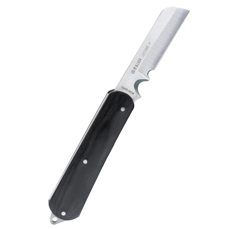 LAOA Stainless Steel Cable Cutter Wire Stripping Professional Electrician Knife Tools wooden handles Folding Knife