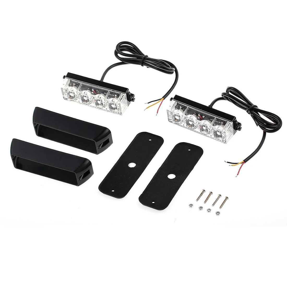 

WSFS Hot 2pcs 4LED Recovery Flashing Lights Amber Car Truck Breakdown Beacon Strobe Lamp