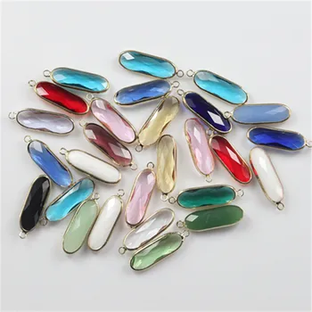 

50pcs Best quality 9x27mm murano glass beads for DIY jewelry making twinkling oval crystal spacer bead connector