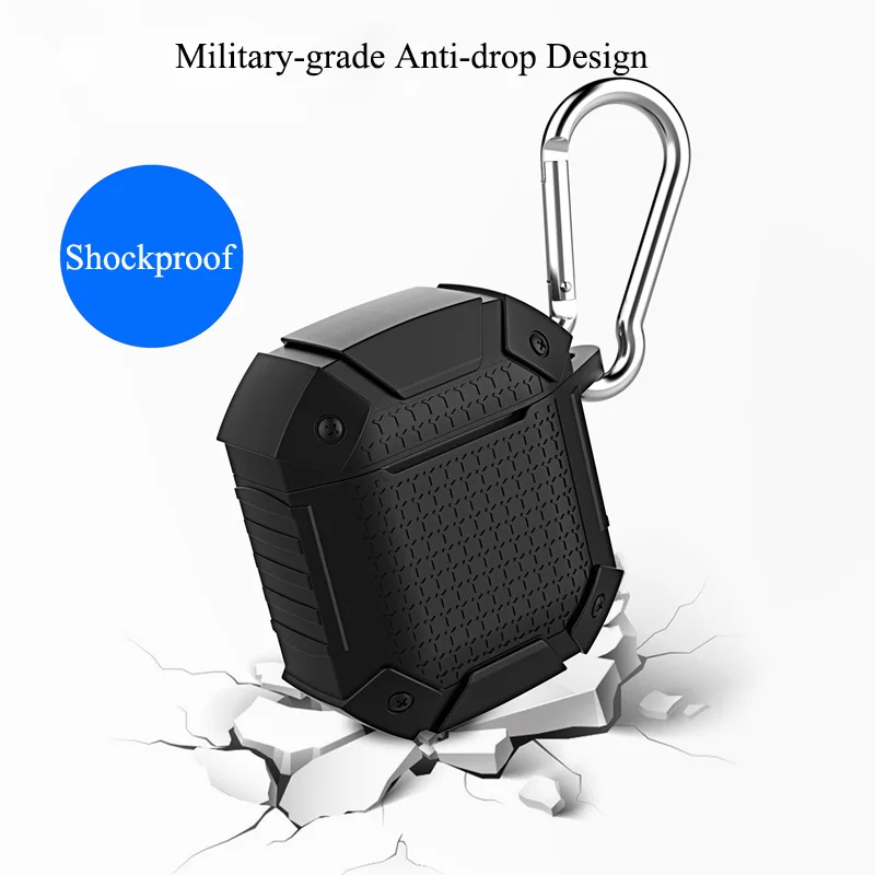 Противоударный чехол для наушников Airpods 1 2 больших нагрузок мягкий ТПУ защитный