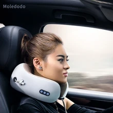 Moledodo U-shaped Massager Pillow Portable Outdoor Travel Leisure Massage Pillow Home Office and Car Neck Back Massage Pillow