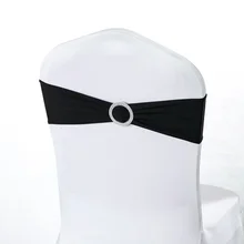 Горячая 50 шт/партия черный/красный/синий стрейч спандекс стул полоса круглый стул с пряжкой створки Крышка для отеля Свадебная вечеринка украшения