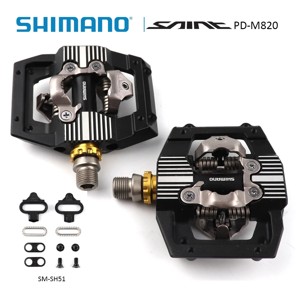 SHIMANO Сен PD-M820 педаль SPD XC/DH Горные эндуро SPD педали для горного велосипеда с SM-SH51+ 1,0 мм прокладка