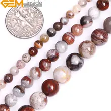 4 мм 6 мм 8 мм круглые натуральные темно-красные Мехико Лагуна кружево Агат Бусины DIY свободные бусины для изготовления ювелирных изделий нить 1"