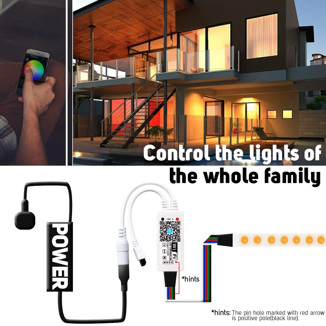 Светодиодная мини лампа WS2812B с Wi Fi контроллер 2835 5050 RGB RGBW полоса Bluetooth Alexa Google Phone Voice