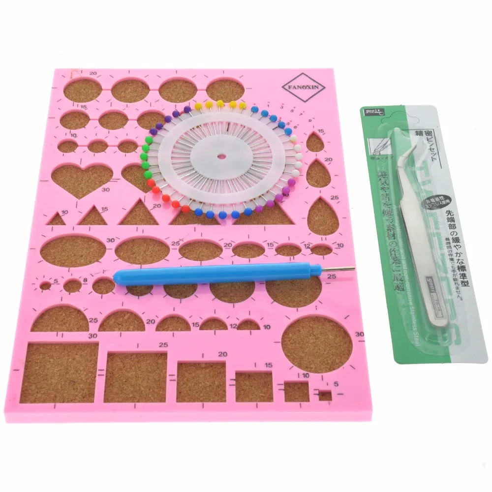 Cute DIY Paper Quilling Tools Set Template Mould Board Tweezer Pins