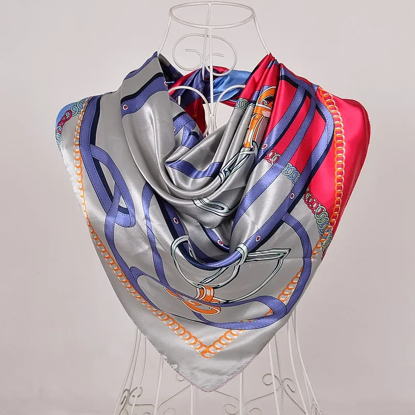 [BYSIFA] бренд Роскошный шелковый шарф шаль Женская мода Черный Хаки большие квадратные шарфы элегантный мусульманский головной платок